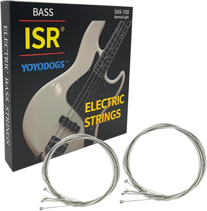 YOYODOGS Nickel Wound Bass Guitar 4 Strings Electric Bass String Replacement Set Instrument Accessories,Regular Light,Medium Gauge,Easy To Press For Novices,Essential for a Bassist(2Pack) - Image 1